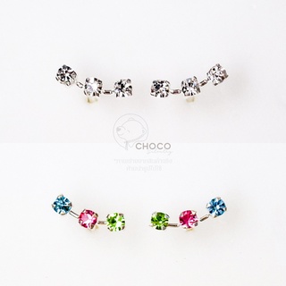 S925 ต่างหูเงินแท้เพชร CZ ET74 Sterling Silver CZ Diamond Stud Earrings