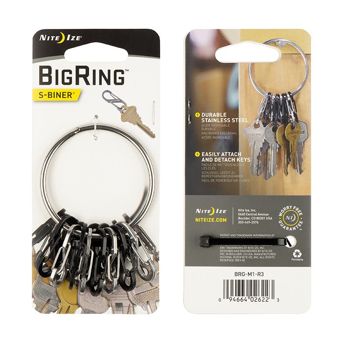 Nite Ize Big Ring Stainless/Blk พวงกุญแจแบบห่วง