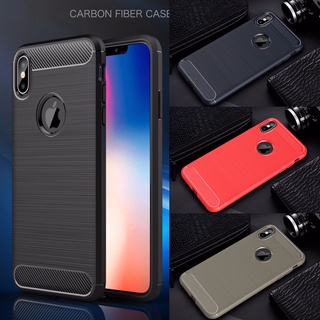 สําหรับ IPhone XR X XS Max นิ่ม กันกระแทก TPU เคส คาร์บอนไฟเบอร์ พื้นผิว กันกระแทก ป้องกัน เคสโทรศัพท์