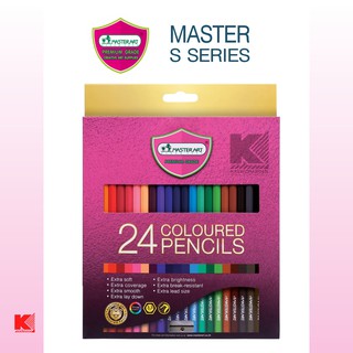 MasterArt สีไม้ Premium Grade 24 สี โลโก้ชมพู