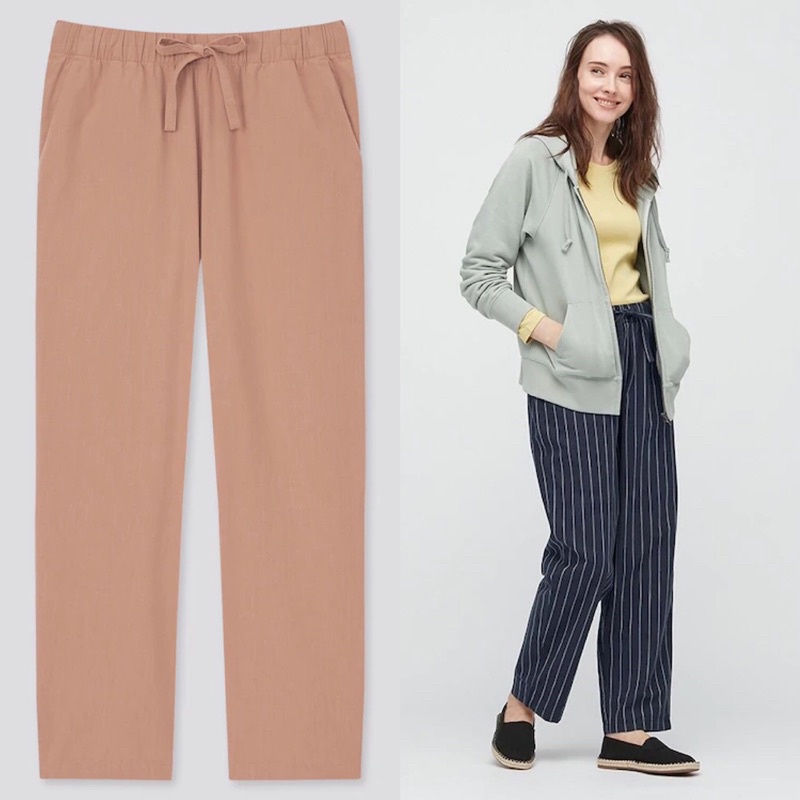 UNIQLO แท้💯 กางเกง ผ้าคอตตอน ขา5ส่วน ทรงหลวม Cotton Relax Ankle Pants
