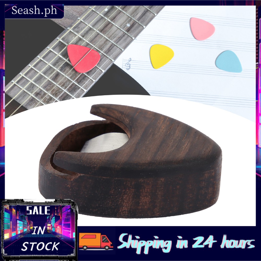 Seashorehouse Pick Holder Box ทนทาน Rose Wood Guitar Heart Shaped Musical Instr