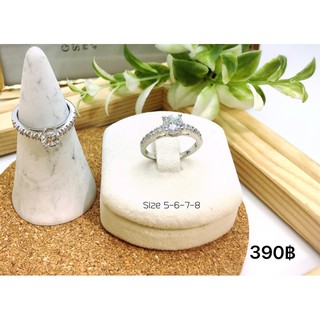 แหวนเพชรรอบนิ้ว ไซส์ 5-6-7-8 ราคา 390฿ #แหวนเพชรรอบนิ้ว #แหวนเพชรcz #czring #แหวนเพชรเม็ดกลม #แหวนเพชร