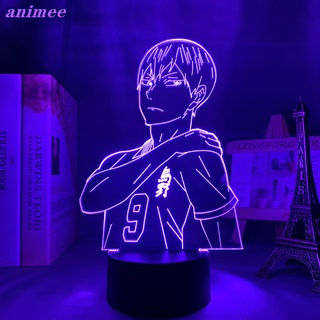 โคมไฟกลางคืน ลายการ์ตูนอนิเมะ Haikyuu Tobio Kageyama 3d สําหรับตกแต่งห้องนอนเด็ก