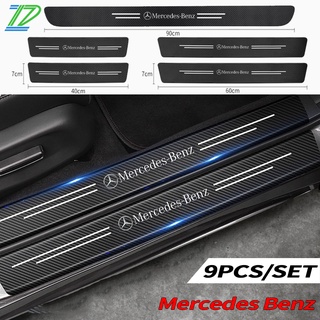 สติกเกอร์คาร์บอนไฟเบอร์ สําหรับติดตกแต่งประตูรถยนต์ Mercedes Benz C Class W205 W221 W203 W212