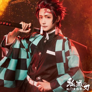 [Fantasy Dragon Store] Anime Demon Slayer: Kimetsu no Yaiba Cosplay Kamado Tanjiro Zenitsu Giyuu Men Anime Cosplay Kimon