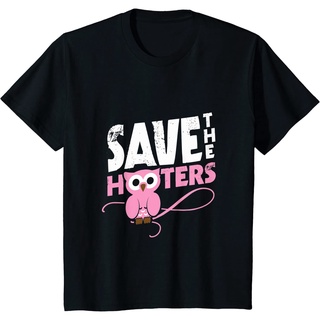 เสื้อยืดโอเวอร์ไซส์เสื้อยืด ผ้าฝ้ายแท้ คุณภาพสูง พิมพ์ลาย Save the hooters breast cancerS-3XL