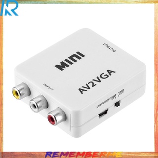 Mini Hd Av2Vga กล่องแปลงวิดีโอ Av Rca Cvbs To Vga Video Hdtv อะแดปเตอร์แปลงสายเคเบิ้ล