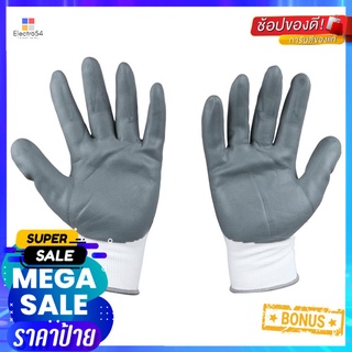 ถุงมือถักเคลือบโฟมไนไตร กันลื่น MICROTEX สีขาว/สีเทาNITROGEN FOAM COATED KNITTED GLOVES MICROTEX WHITE/GREY