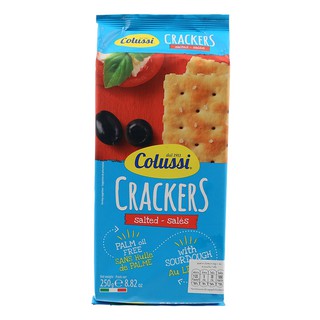 Pan Colussi Salted Crackers 250g  แพน โคลุสซี แครกเกอร์อบเกลือ