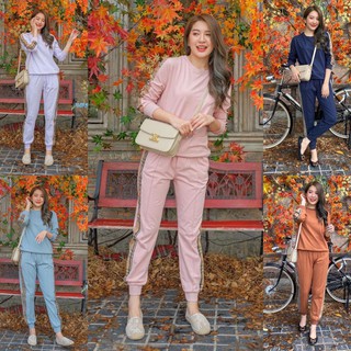 Code no:201228-manta ชุดเซทผ้ายืดแบบสเวตเตอร์สวมหัว เนื้อผ้า…