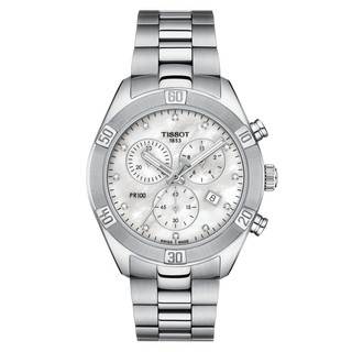 Tissot PR100 Sport Chic ทิสโซต์ พีอาร์ 100 สปอร์ต ชิค สีเงิน เงิน T1019171111600 นาฬิกาผู้หญิง