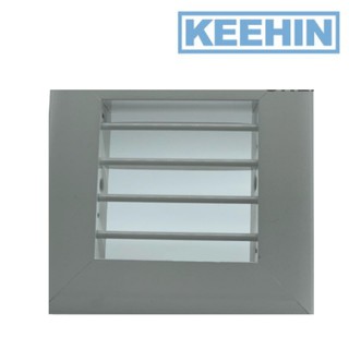 ฝาลมกลับ ใบชั้นเดียว พ่นสีขาว ขนาดคอใน 4 x 4 นิ้ว Return air grille, single layer, white spray, neck size in 4 x 4 inche