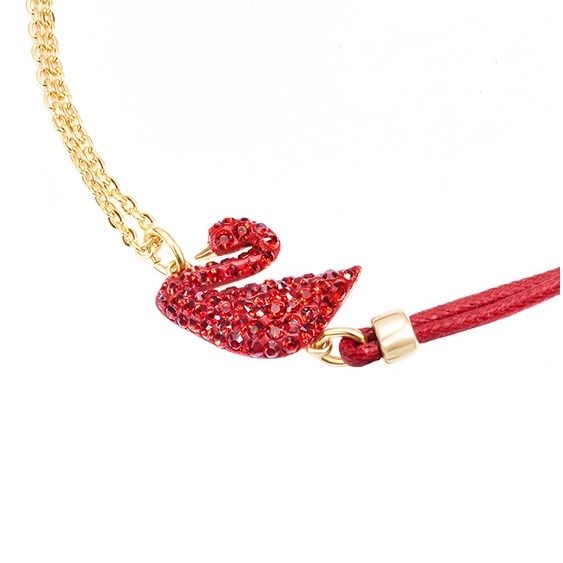 Swarovski red Swan iconic Swan สร้อยข้อมือผู้หญิงแฟชั่นคลาสสิกสําหรับเครื่องประดับเด็กผู้หญิง