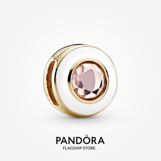 Pandora จี้คลิปหนีบ ทรงกลม สีขาว สําหรับของขวัญวันเกิดผู้หญิง p825