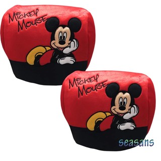 (2 ชิ้น)หุ้มหัวเบาะรถยนต์ #mickey mouse (มิกกี้ลีแล้ค) ลิขสิทธิ์แท้