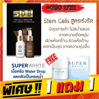 K2CARA 3DB VITA WHITE + PHYTO SC BOOSTER เซรั่มสูตร stemcell จากเกาหลี 1 กล่อง แถมฟรี Superwhite ครีมน้ำแร่ 1 กล่อง