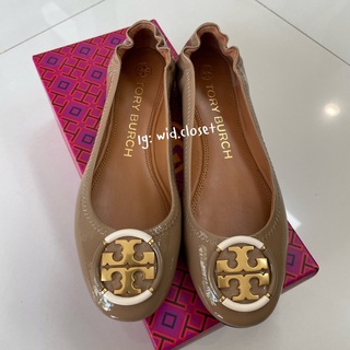 💖 NEW • รองเท้า tory burch ballet softy flat shoes สี almond flour size us7