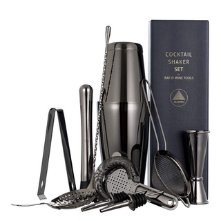 เซ็ตเช็คเกอร์11ชิ้น Bartender set งานสแตนเลสแท้ Cocktail Set  เซ็ทผสมเครื่องดื่ม บาร์เทนเดอร์มืออาชีพเลือกใช้ หนาหนัก