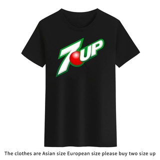 เสื้อยืดคอกลม 7up สีดํา สีขาว สําหรับผู้ชาย ผู้หญิง ใส่ไปยิมS-5XL