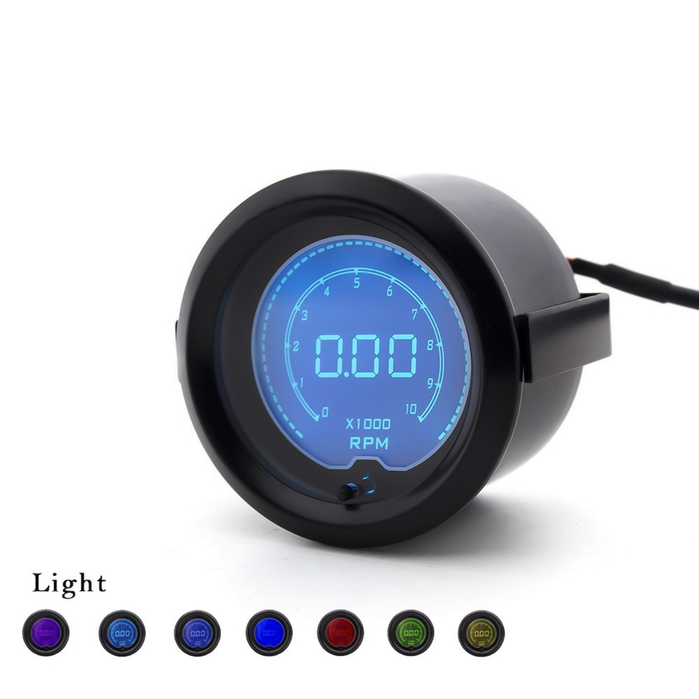 ปรับโฉม&New 52MM Digital Car Tachometer Adjustable 7 Colors Display Rpm