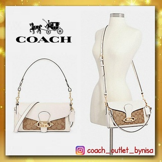 Coach SMALL JADE SHOULDER BAG WITH SIGNATURE CANVAS DETAIL (COACH 90782)