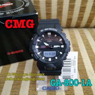 Casio G-Shock สายเรซิน สีดำ (ขายดี) รุ่น Ga-800-1a สีดำ ของแท้ ประกันศูนย์ CMG