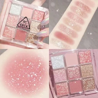 N193 IC EECK อายแชโดว์พาเลท 9สี เนื้อแมท ประกายชิมเมอร์ สีสวย ติดทน กันน้ํา พกพาสะดวก