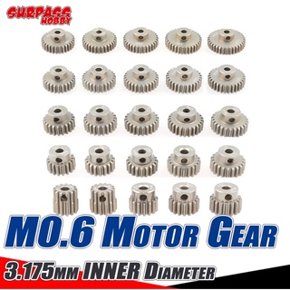 Surpass Hobby เฟืองมอเตอร์ M0.6 pinion เพลา 3.175 มม. 13T-33T สําหรับรถบังคับ
