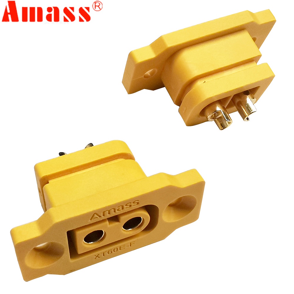 Amass XT60E-F อะแดปเตอร์ปลั๊กเชื่อมต่อแบตเตอรี่ ชุบทอง ทองเหลือง ขนาดใหญ่ สําหรับโมเดลรถบังคับ DIY