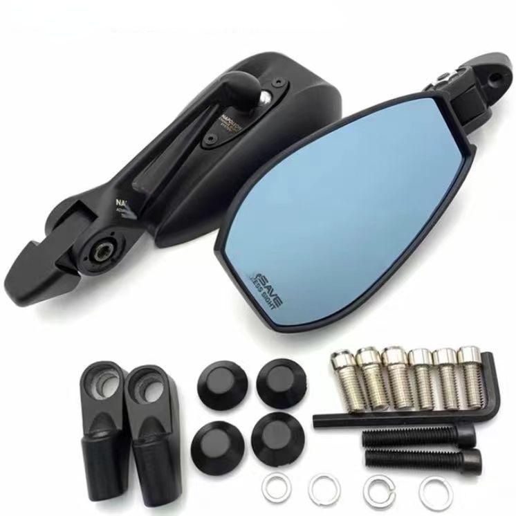 Motorcycle rearview calf scooter straddle bicycle universal electric vehicle wide-angle blue light r