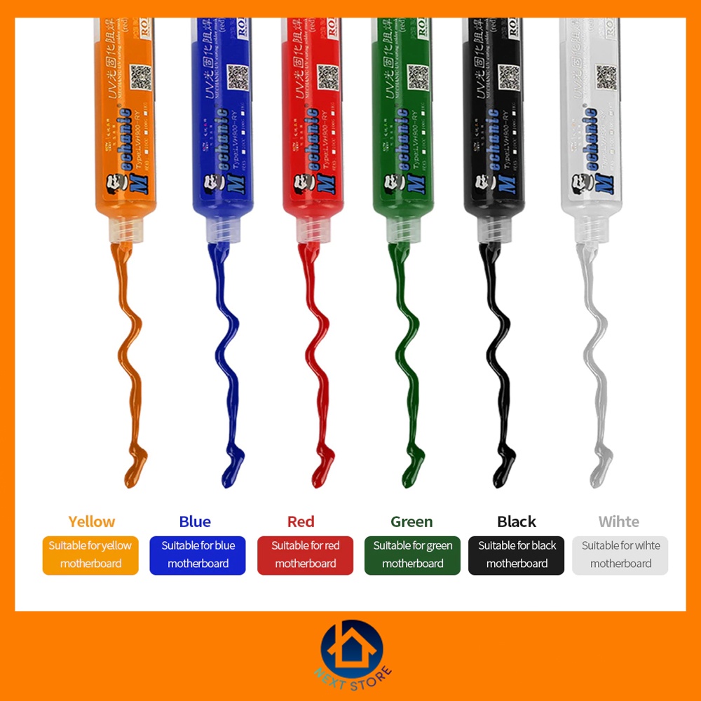 กาวซ่อมบอร์ด ฟลั๊กเคลือบบอร์ด Mechanic LY-UVH900 เลือกสีตามการใช้งาน ...