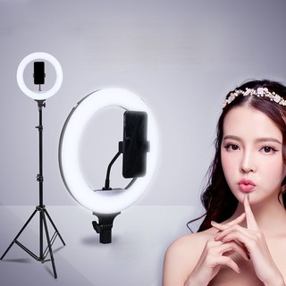 ไฟไลฟ์สด ไฟกลม แต่งหน้า  LED Selfy Ring Light 16cm、20cm、26cm、30cm、33cm+ขาตั้ง2เมตร