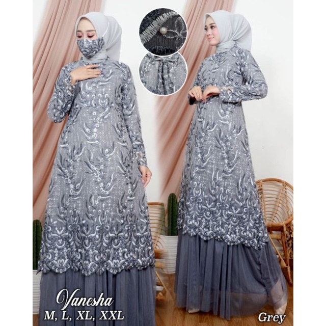 Gamis Tile|Gamis Pesta Mewah| Gamis Tutu Vanesha|Gamis Malaysia| Gamis Pesta| Gamis Kondangan| Gamis