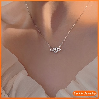 Cocojewelry สร้อยคอโซ่ จี้รูปหัวใจ กามเทพ หรูหรา สไตล์เกาหลี