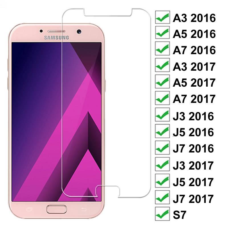 ฟิล์มกระจกนิรภัยกันรอยหน้าจอ 9D สําหรับ Samsung Galaxy A3 A5 A7 J3 J5 J7 2017 2016 S7