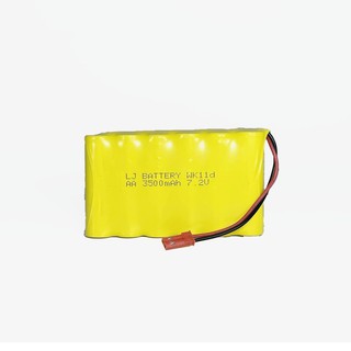 แบตเตอรี่ ขนาด 7.2V 3500 mAh หกเซลส์ สองสาย แจ็คแดง (สีเหลือง)