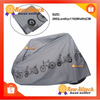 New Alitech bike cover ผ้าคลุม รถจักรยานและมอเตอร์ไซค์ โพลีเอสเตอร์ ขนาด 210 cm. x 100 cm.