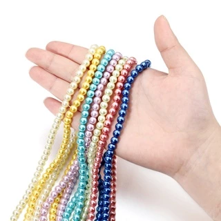 4mm 100 ชิ้น/ถุง ไข่มุกเทียม ลูกปัดแก้ว สร้อยคอ สร้อยข้อมือ เครื่องประดับ DIY ทำ