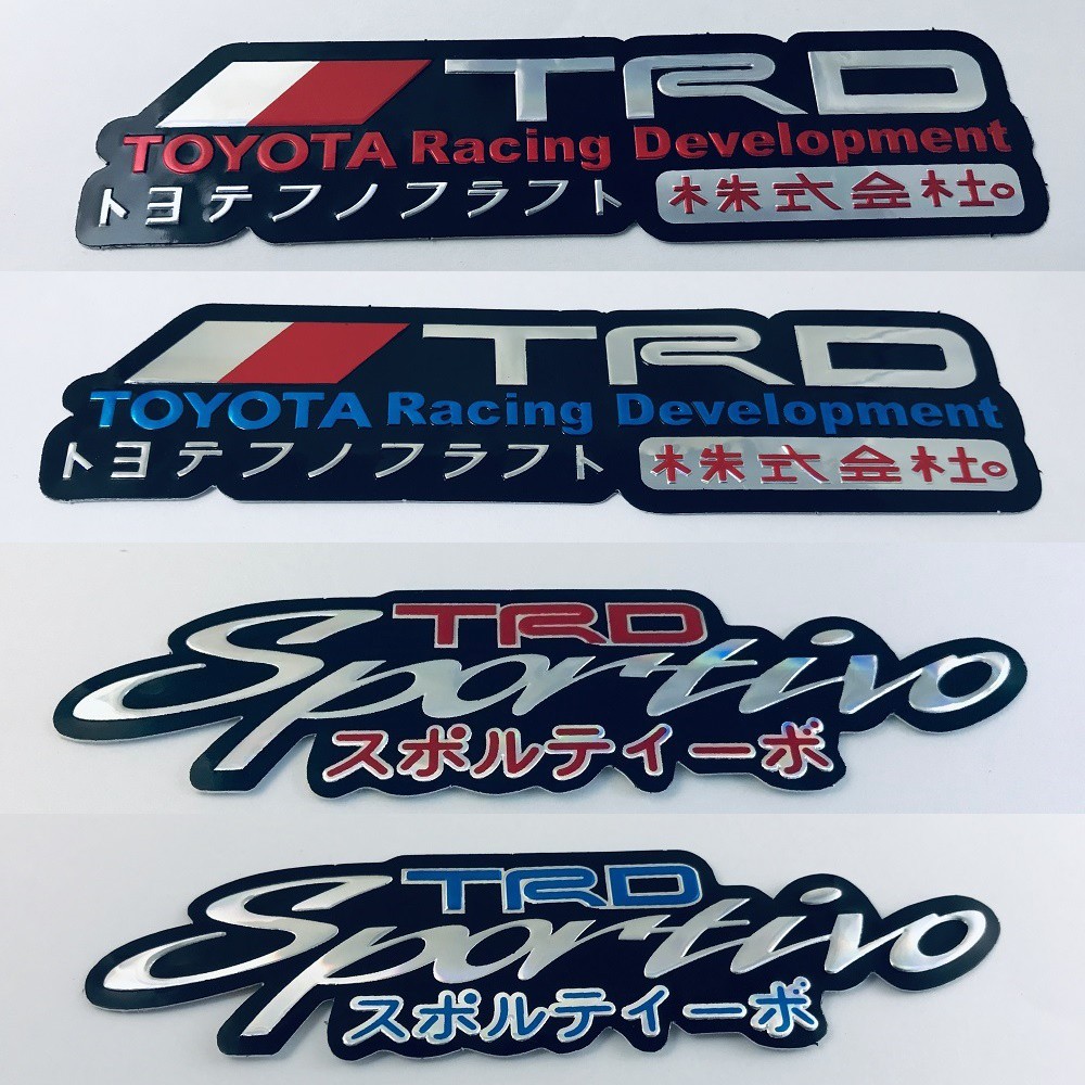 สติ๊กเกอร์ TRD Sportivo Toyota Racing Japan สติกเกอร์ 4ชิ้น Foil Sticker 3D ตัวนูน แต่งรถ ติดรถ Vios