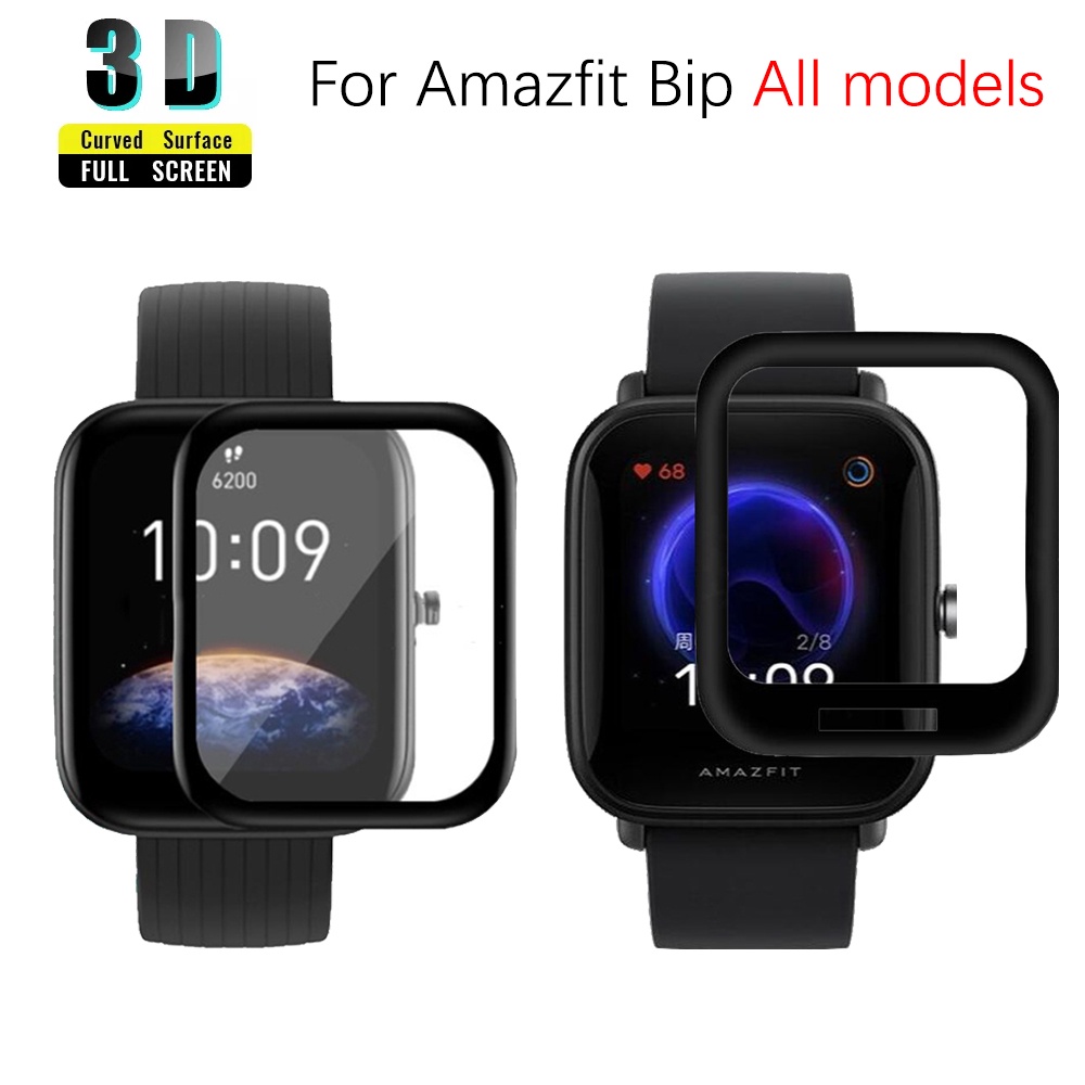 3D โค้งเต็มรูปแบบป้องกันฟิล์มสําหรับ Huami Amazfit Bip 6 Bip 5 Bip 3 Pro U Pro Bip S Lite Pop Smartwatch จอแสดงผลป้องกันหน้าจอ HD ฟิล์ม