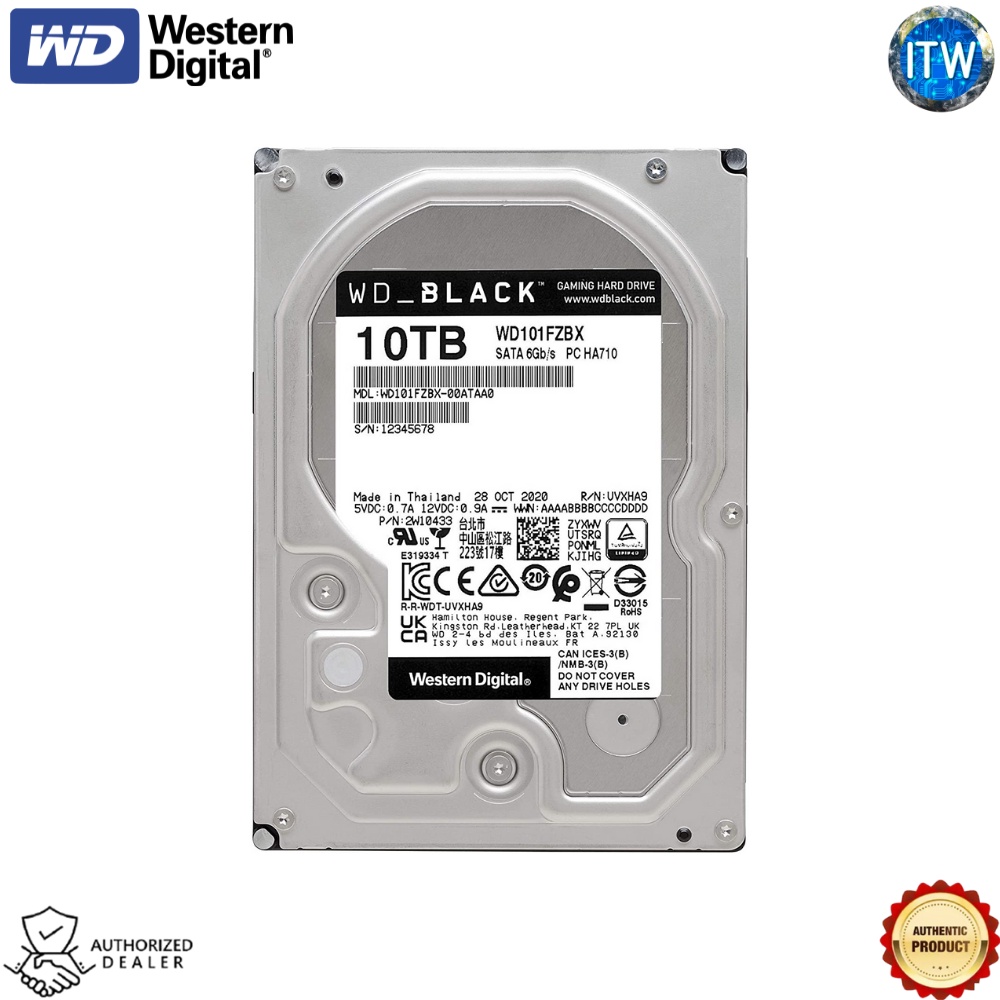 Western Digital WD Black | 10TB | 7200 RPM | SATA 6 Gb/s | 3.5” Internal Hard Drive HDD (WD101FZBX) #0