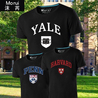 เสื้อยืดผ้าฝ้ายพิมพ์ลายแฟชั่น เสื้อยืดแขนสั้น พิมพ์ลาย Ivy University Yaluhaver Pennsylvania สําหรับผู้ชาย และผู้หญิง