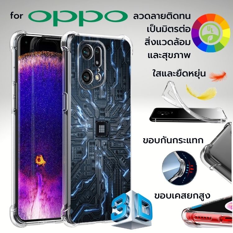 เคส OPPO Digital Series 3D Anti-Shock [ DG003 ] สำหรับ Find X5 Pro / Reno6 / Z 5G