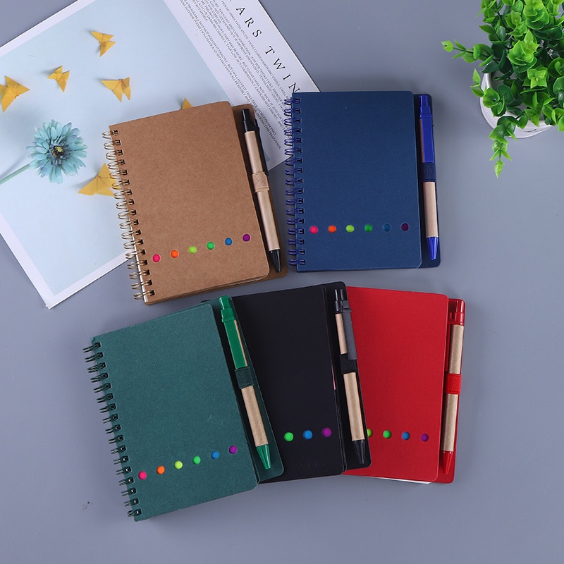 [พร้อมส่ง]​สมุดจด สมุดโน๊ตปกแข็ง สมุดโน๊ตแถมปากกา แถมโพสต์​อิทในเล่ม สมุดแบบสันห่วง สมุดจดสีเรียบ