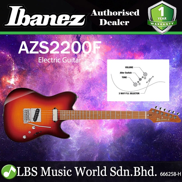 [Discontinued] Ibanez AZS2200F Alder Body Prestige กีตาร์ไฟฟ้าพร้อม SH Pickup และ Gotoh Tremolo - Su