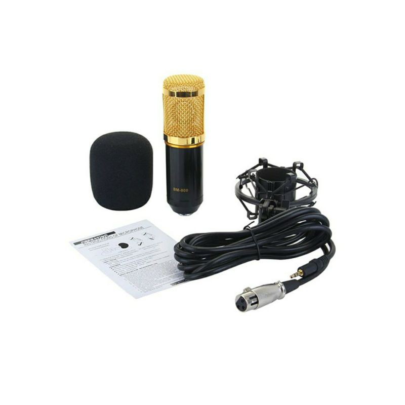 ชุดไมโครโฟน Condenser Microphone รุ่น BM-800 พร้อมขาตั้ง Shock Mount และอุปกรณ์เสริม PHATOM POWER 48