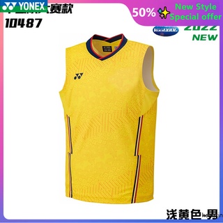 ใหม่ Yonex Yonex เสื้อกีฬาแบดมินตัน แขนกุด แบบแห้งเร็ว 2022 สําหรับผู้ชาย