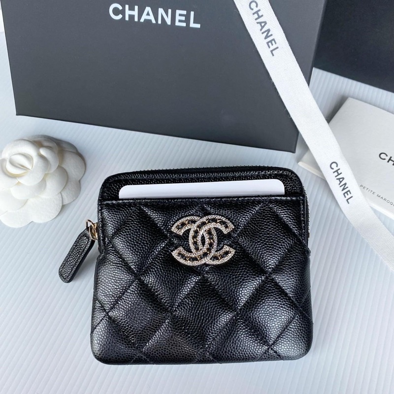 New! Chanel mini zippy wallet limited cc logo holo 32🖤✨