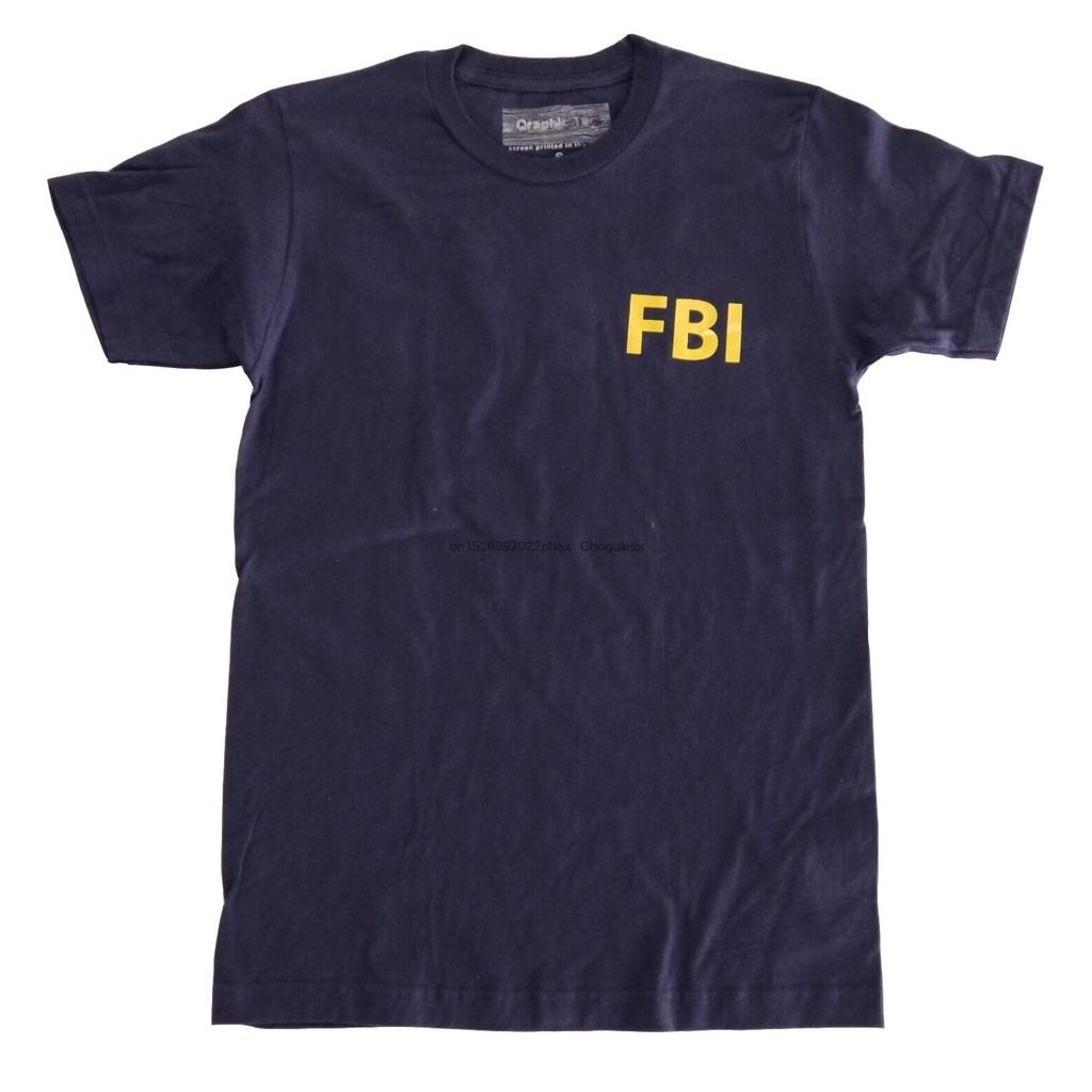 คอลูกเรือเสื้อยืด Fbi ลายตํารวจตํารวจ CiaS-5XL
